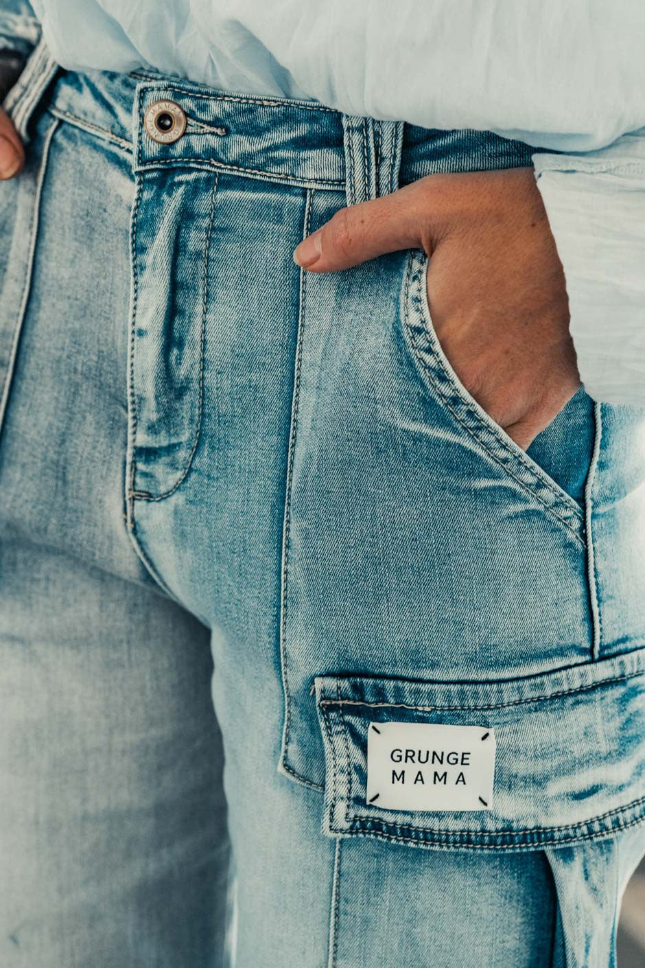 Jeans Grungemama Omiza bleu