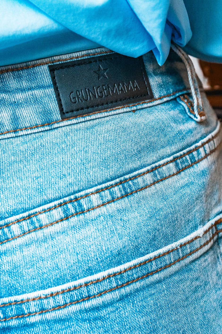 Jeans Grungemama relax Austin bleu