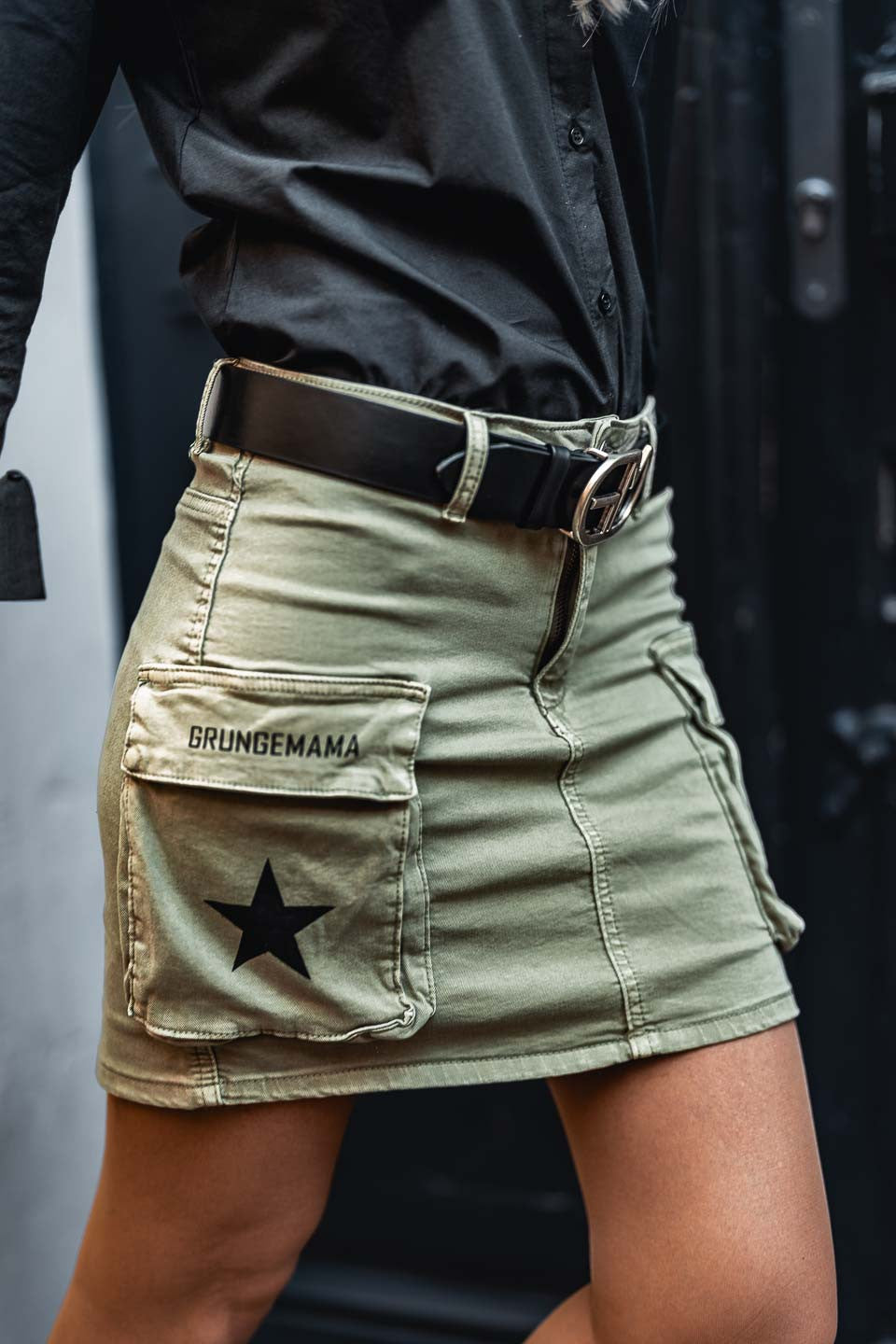 Jupe cargo Grungemama Julia kaki