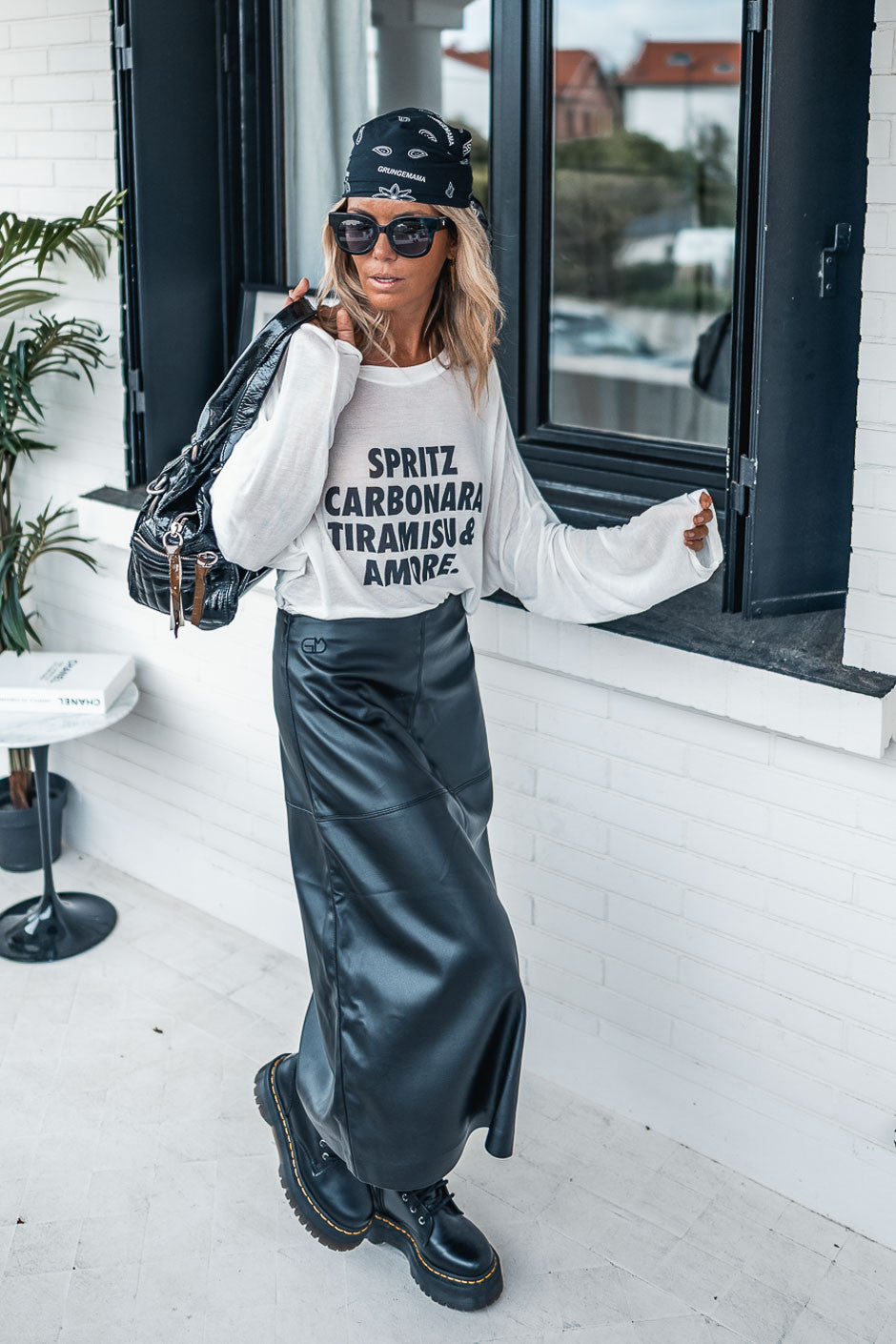 Jupe Grungemama Poppy simili noir