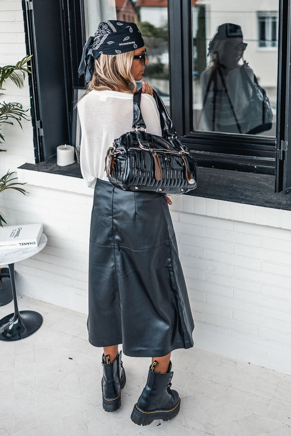 Jupe Grungemama Poppy simili noir