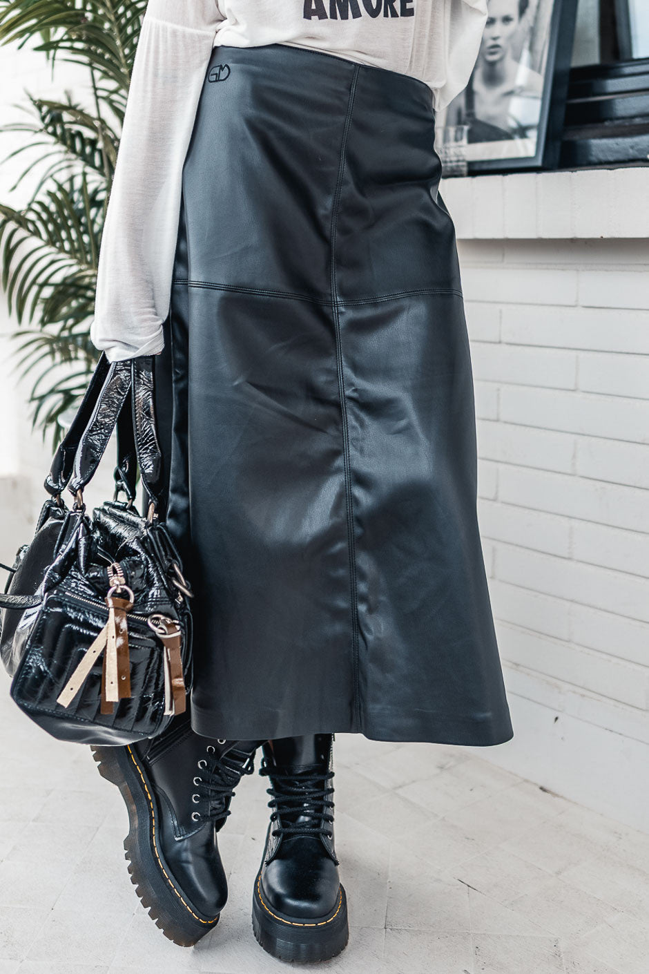 Jupe Grungemama Poppy simili noir