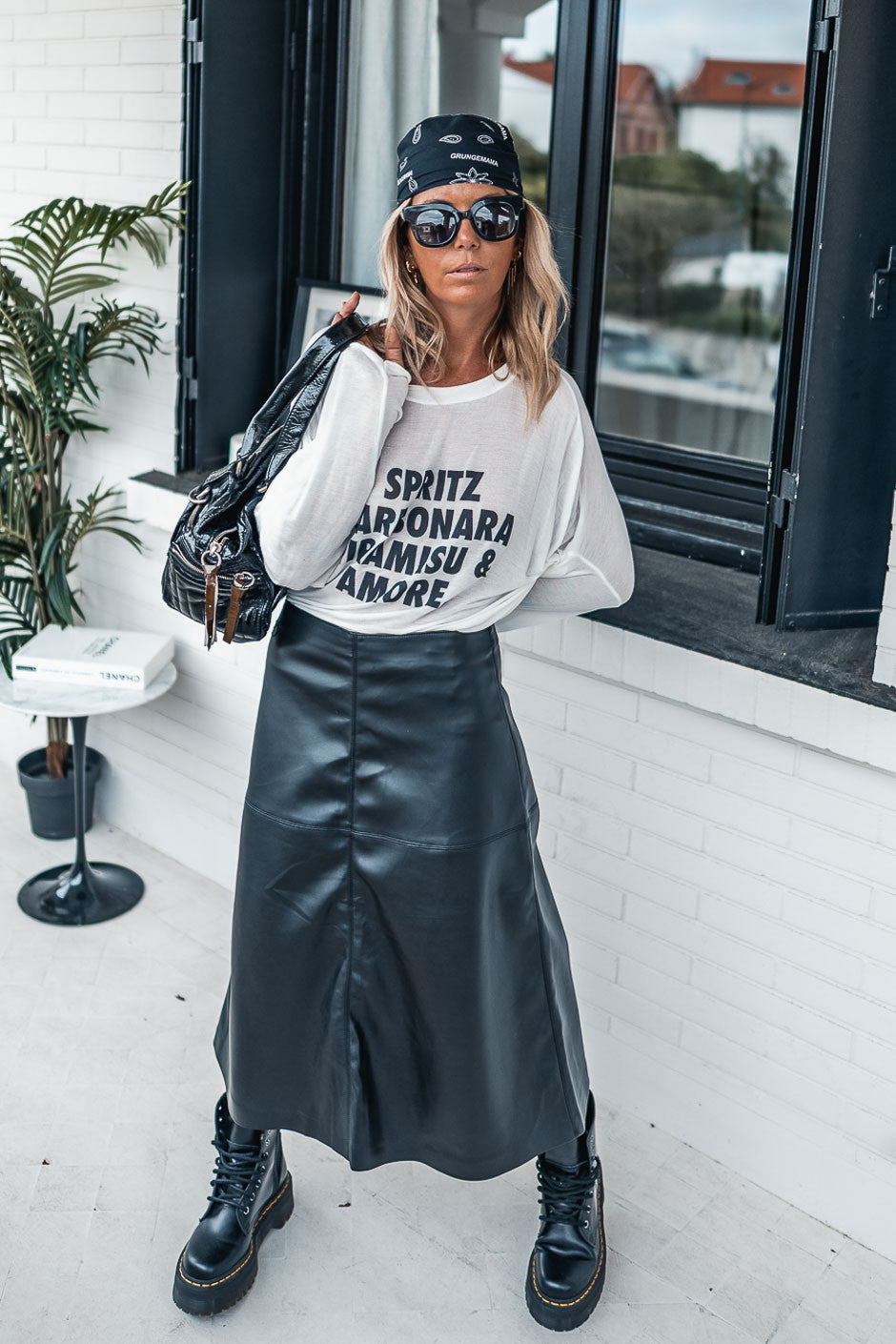 Jupe Grungemama Poppy simili noir