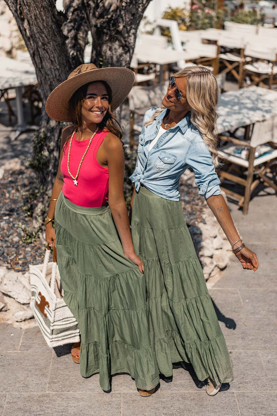 Jupe longue Canoa kaki