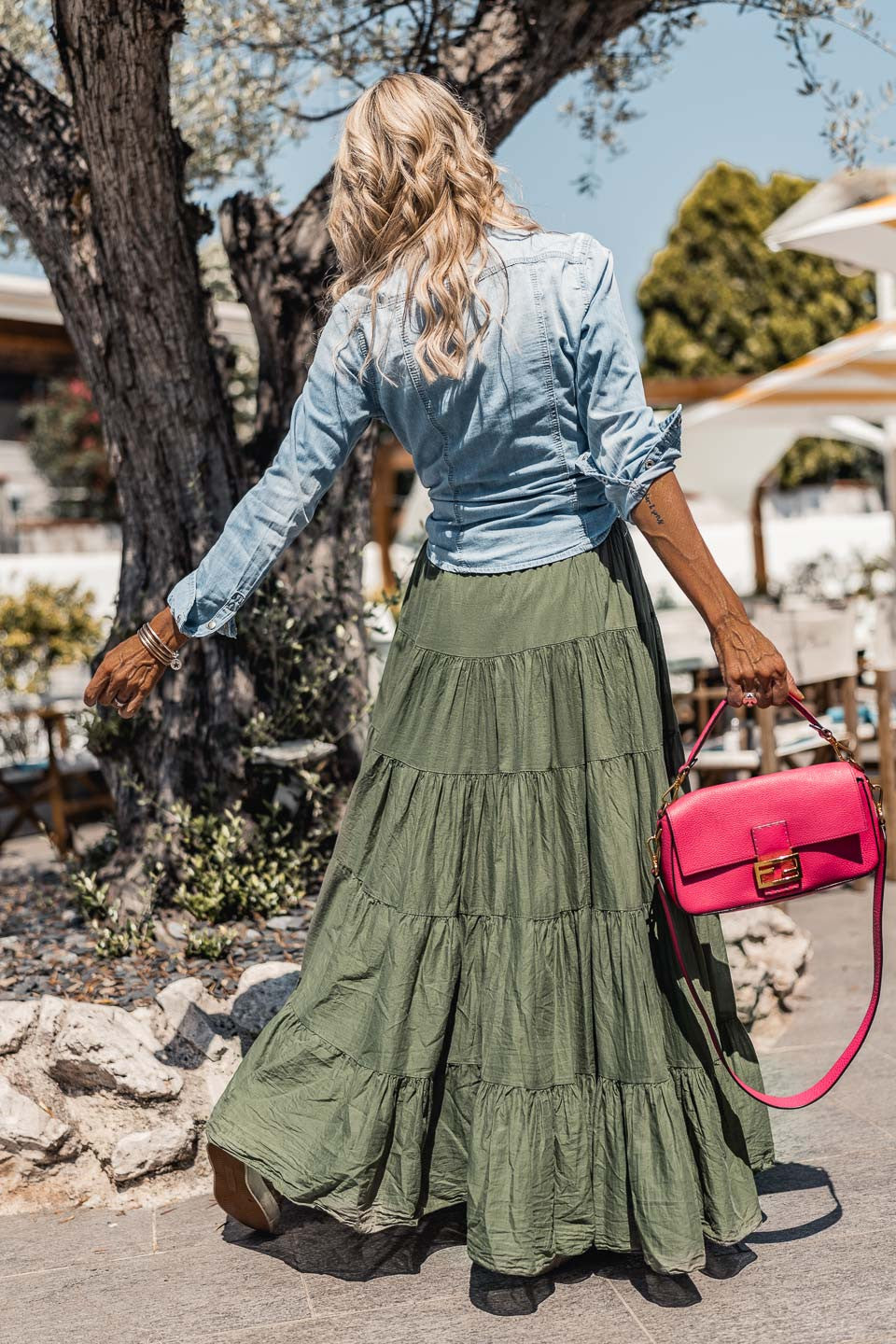 Jupe longue Canoa kaki