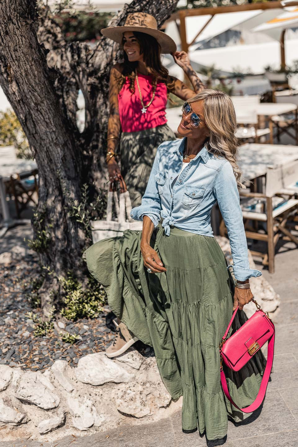 Jupe longue Canoa kaki