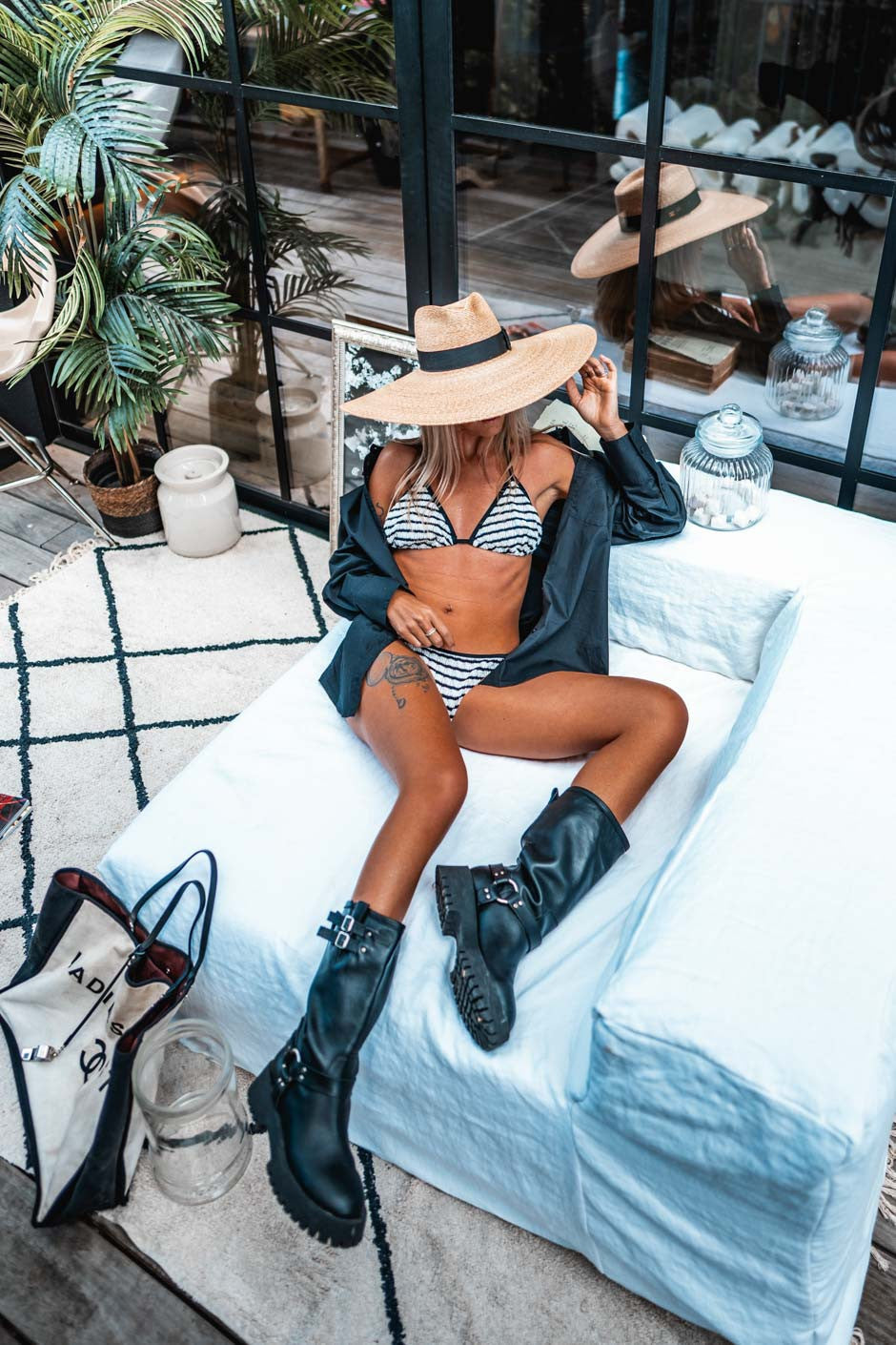 Maillot de bain Grungemama Beauty rayé noir (haut&bas)