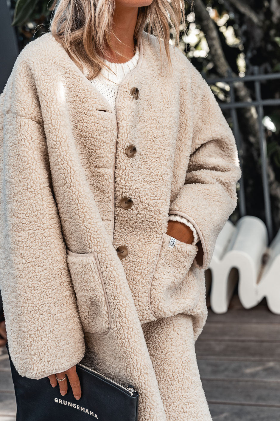 Manteau Grungemama Acelio ecru