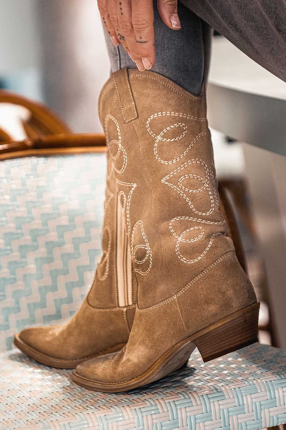 Mi-bottes grungemama Winchester tabac