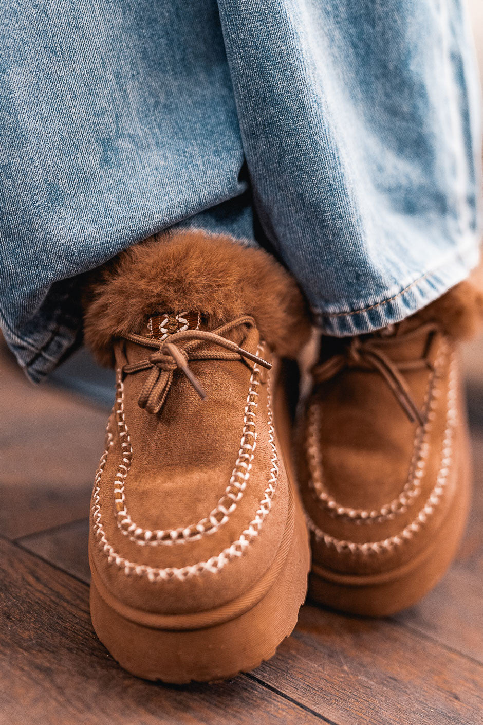 Mules fourrure Cleaver camel