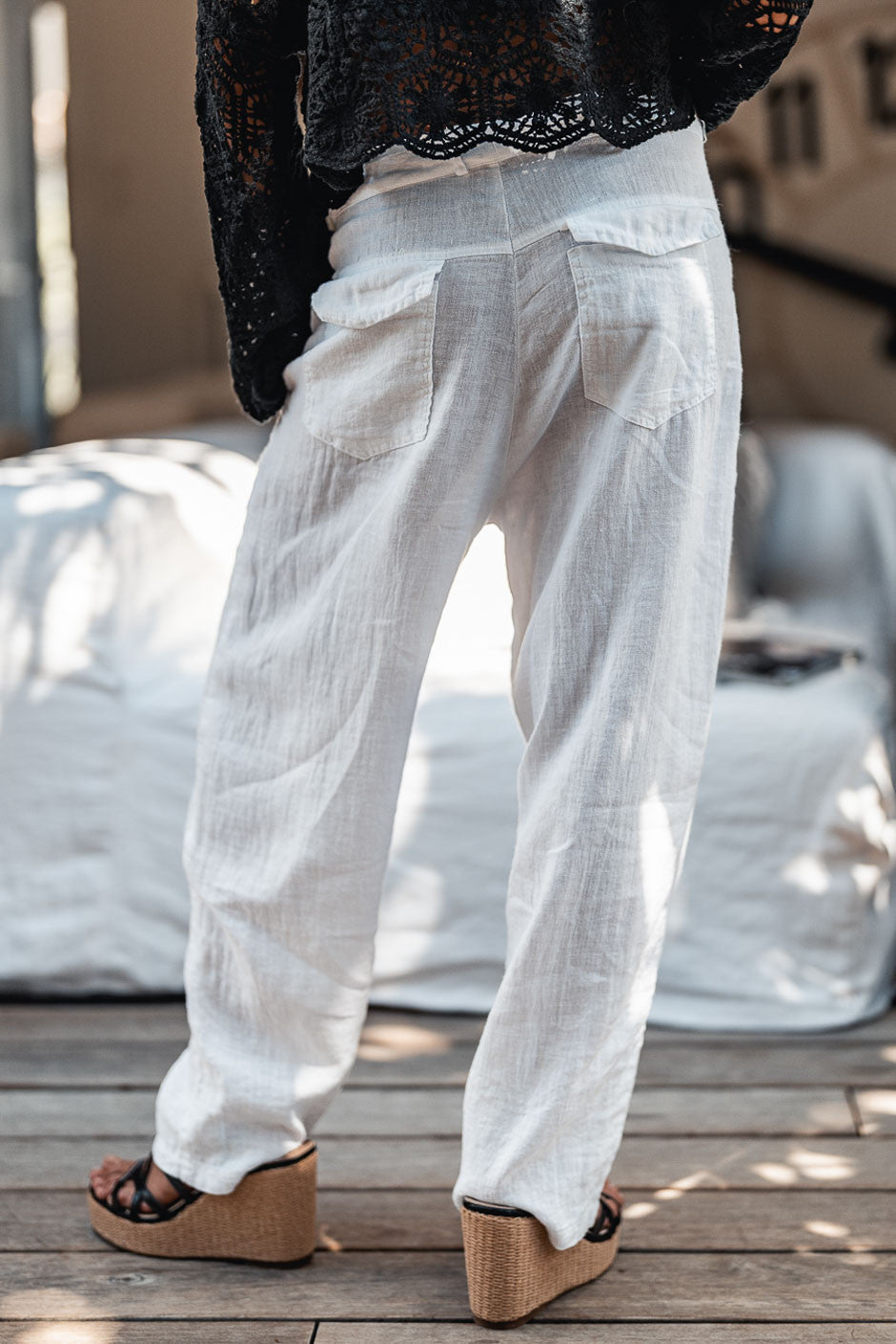 Pantalon Banditas Andy lin blanc