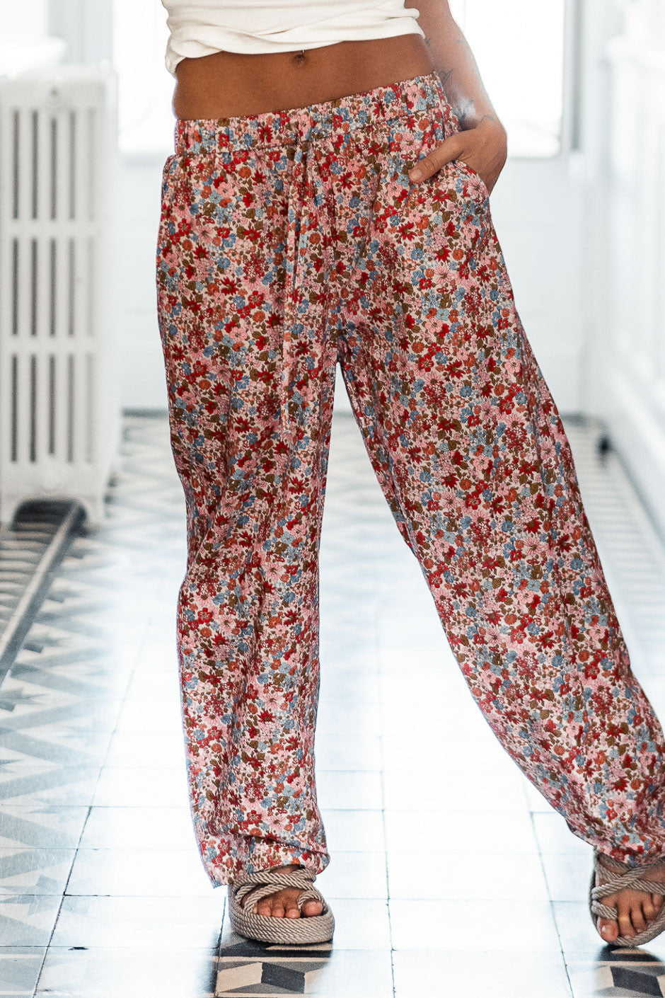 Pantalon Flora rose