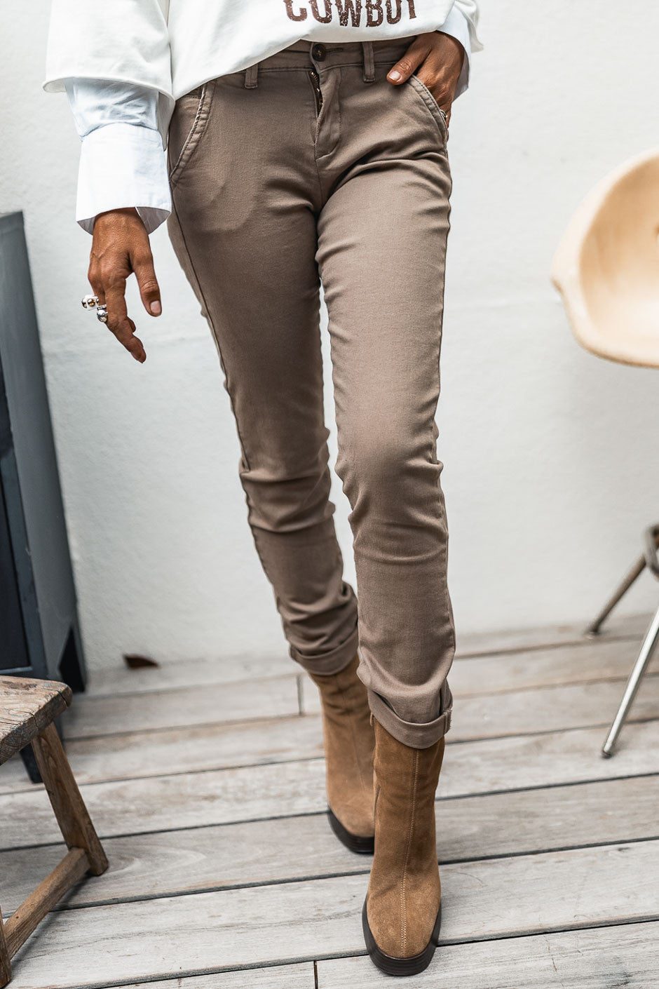 Pantalon Grungemama Dan taupe