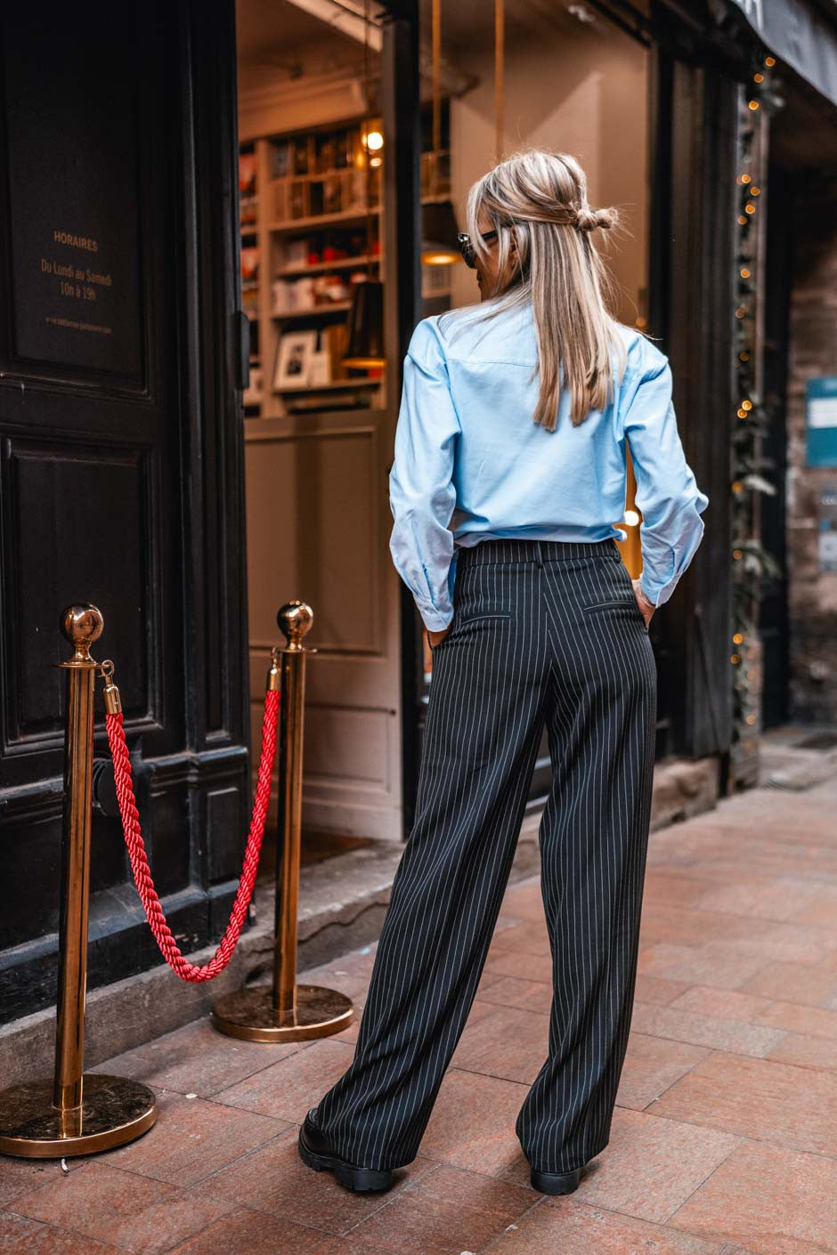 Pantalon Grungemama Kristy rayures tennis noir