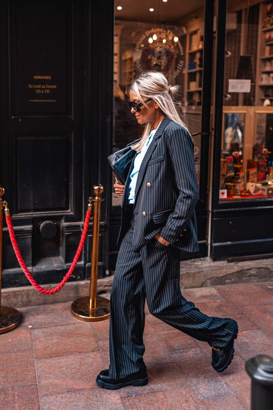 Pantalon Grungemama Kristy rayures tennis noir