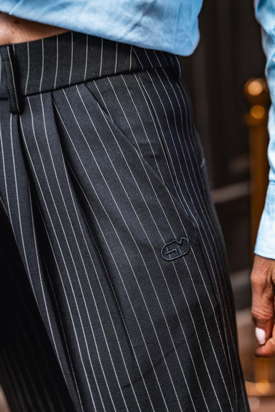 Pantalon Grungemama Kristy rayures tennis noir