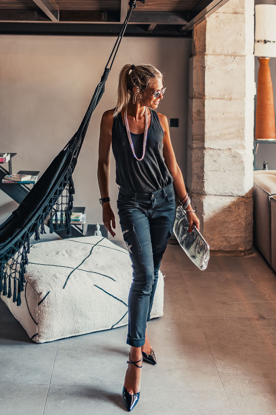 Pantalon Grungemama Nami noir strass