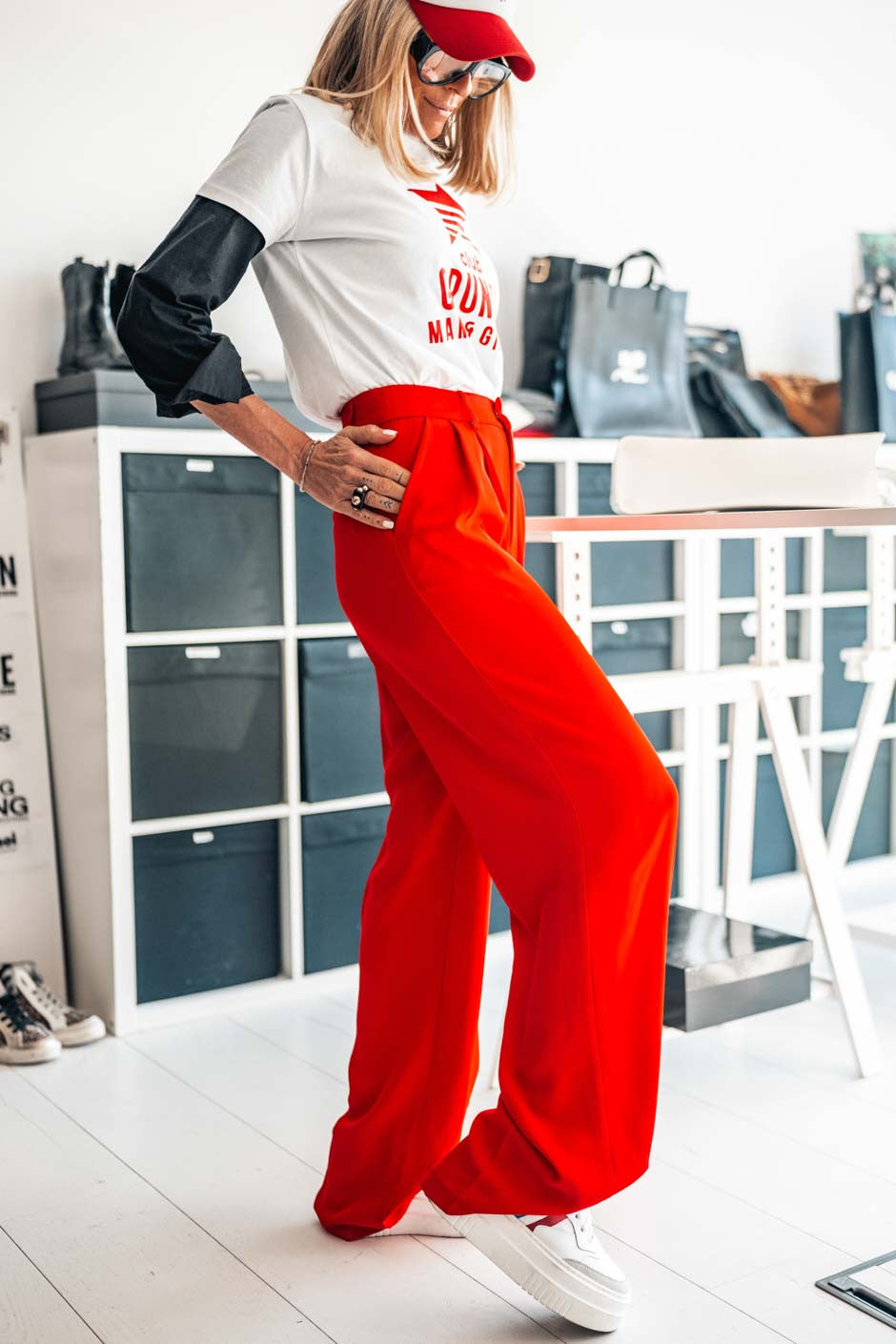 Pantalon Grungemama Romy rouge