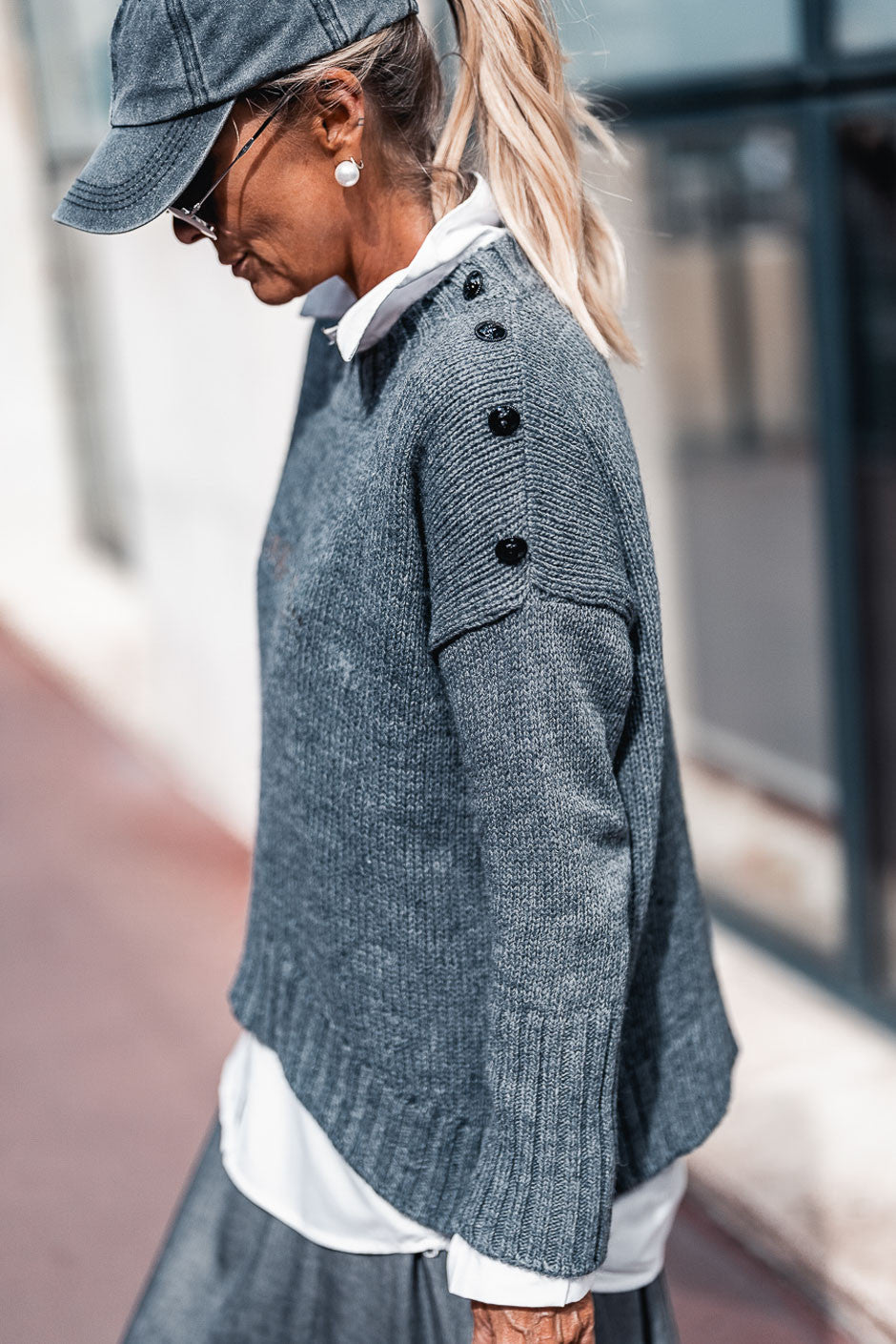 Pull Grungemama Imagine gris