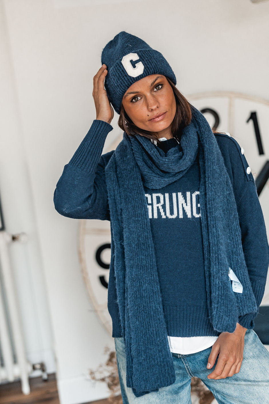るるmama　ネイビー36 Grungemama Lili navy sweater