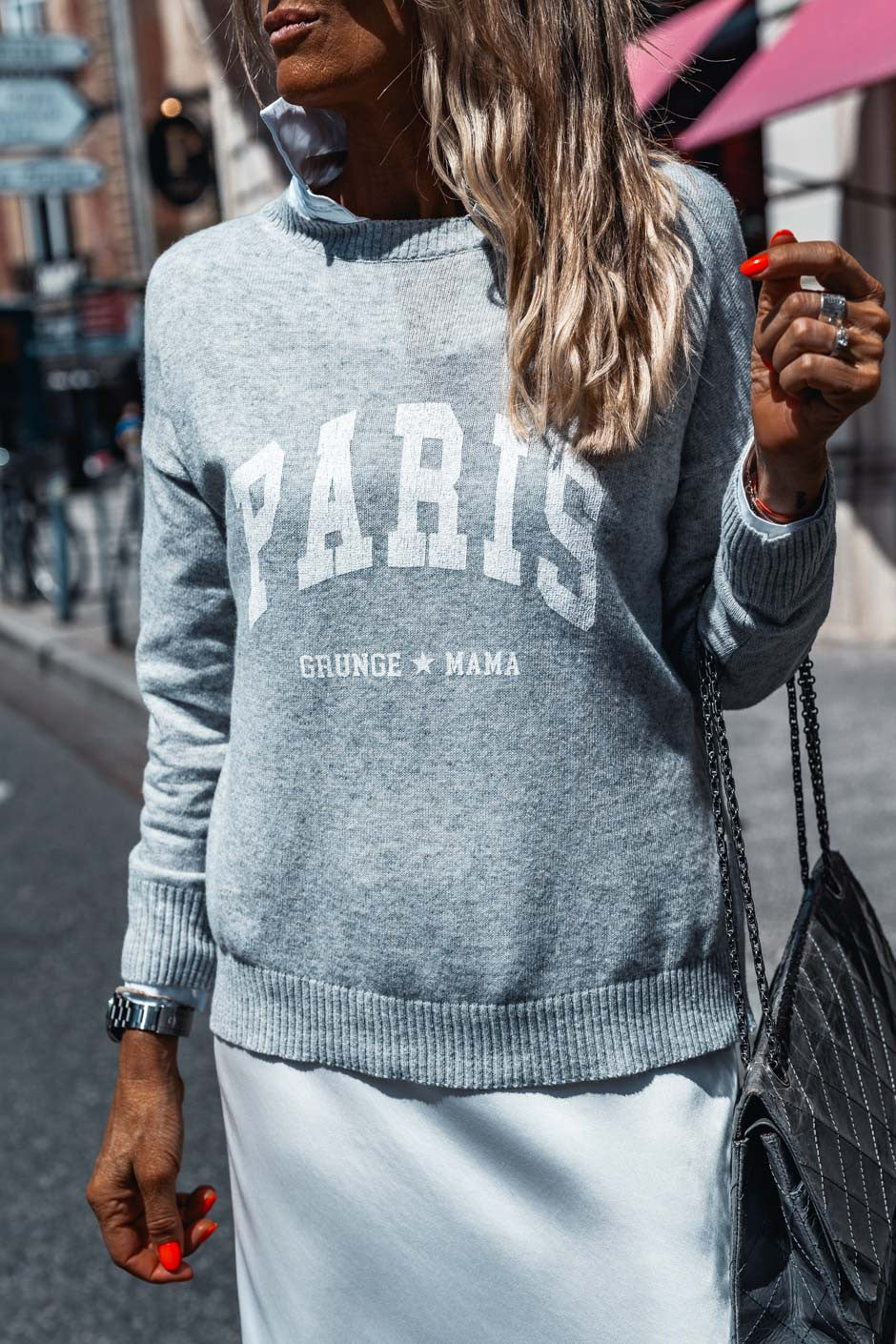 Pull Grungemama Paris gris