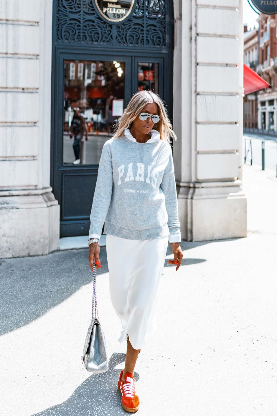 Pull Grungemama Paris gris