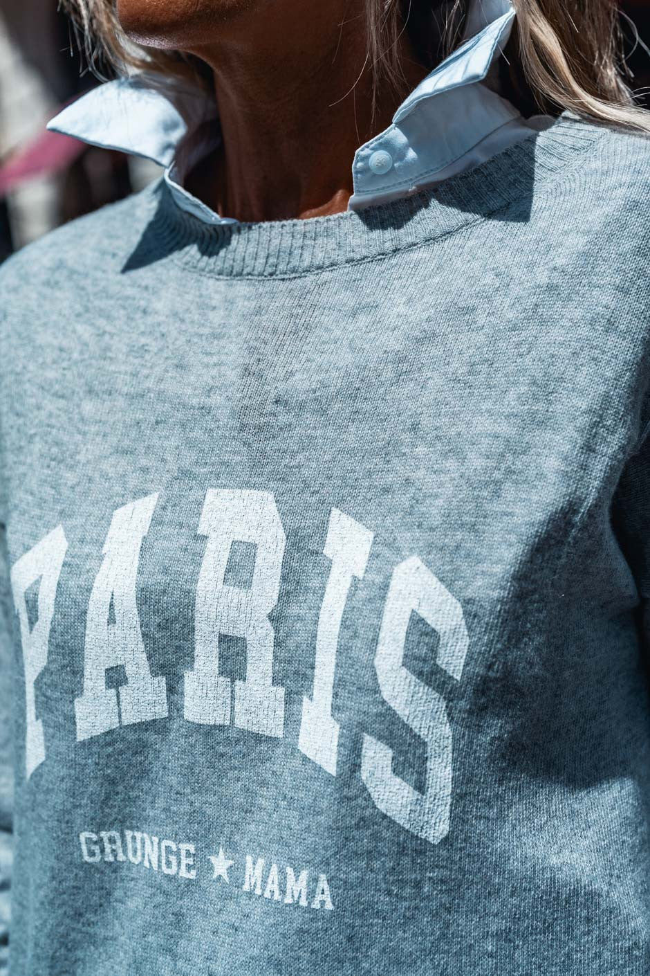 Pull Grungemama Paris gris