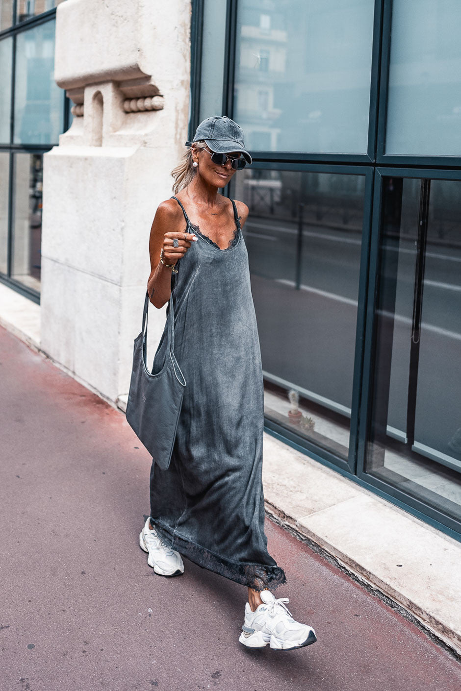 YIRON MAID SS CLASSIC GILET DRESS グレー Grungemama Maisy anthracite dress