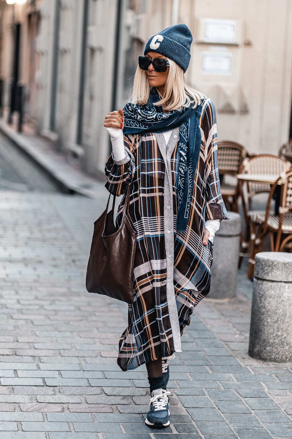Grungemama Tala brown checkered dress Grungemama Tala brown checkered dress