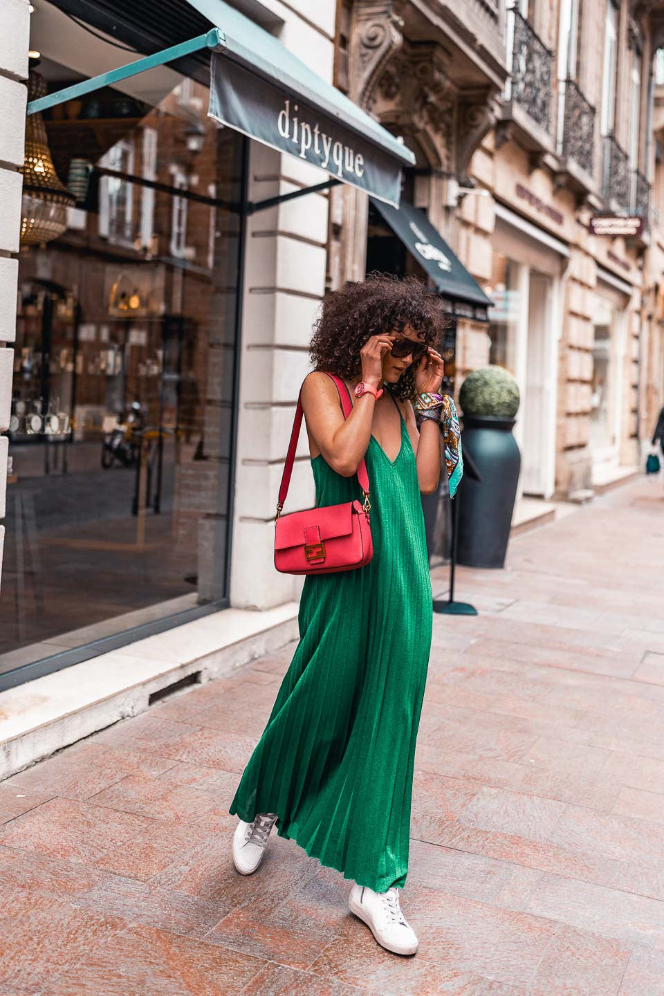 Robe longue Becky vert
