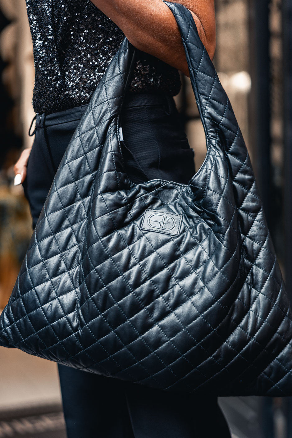 Sac cuir Grungemama Mid Biggy noir