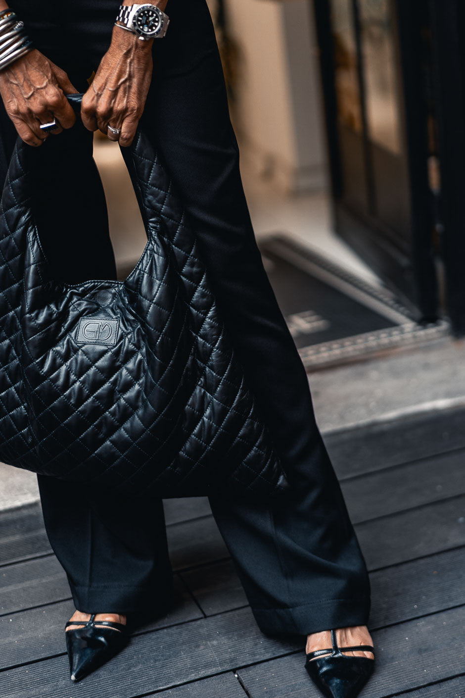 Sac cuir Grungemama Mid Biggy noir