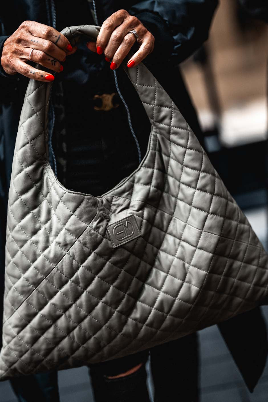 Sac cuir Grungemama Mid Biggy vert