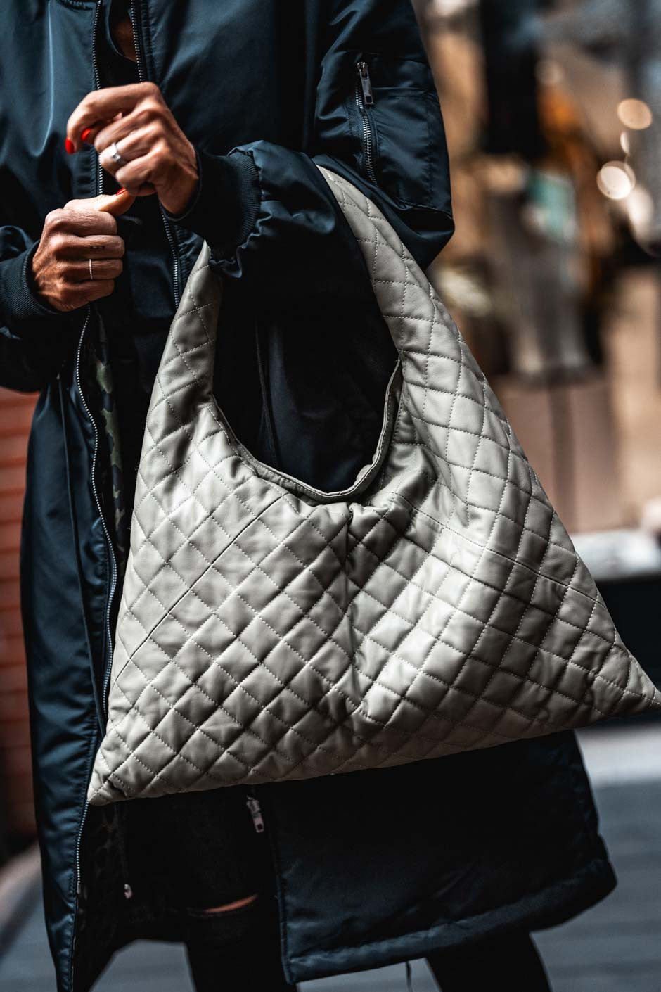 Sac cuir Grungemama Mid Biggy vert