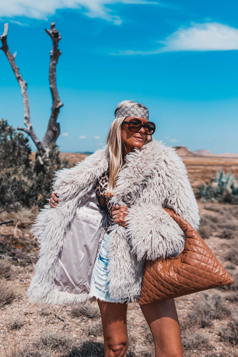 Sac cuir Grungemama Small Biggy camel