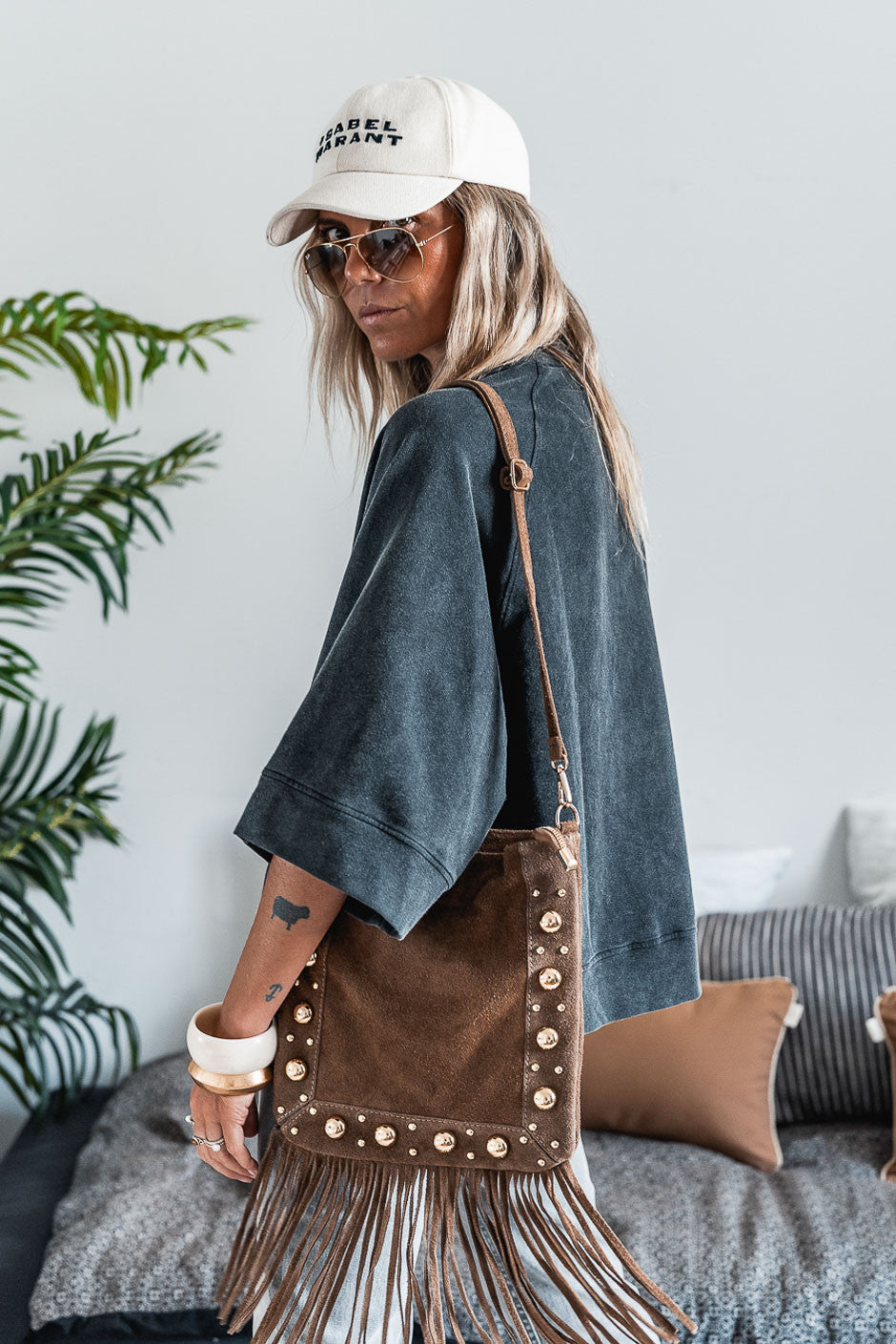 Sac cuir Oregon taupe