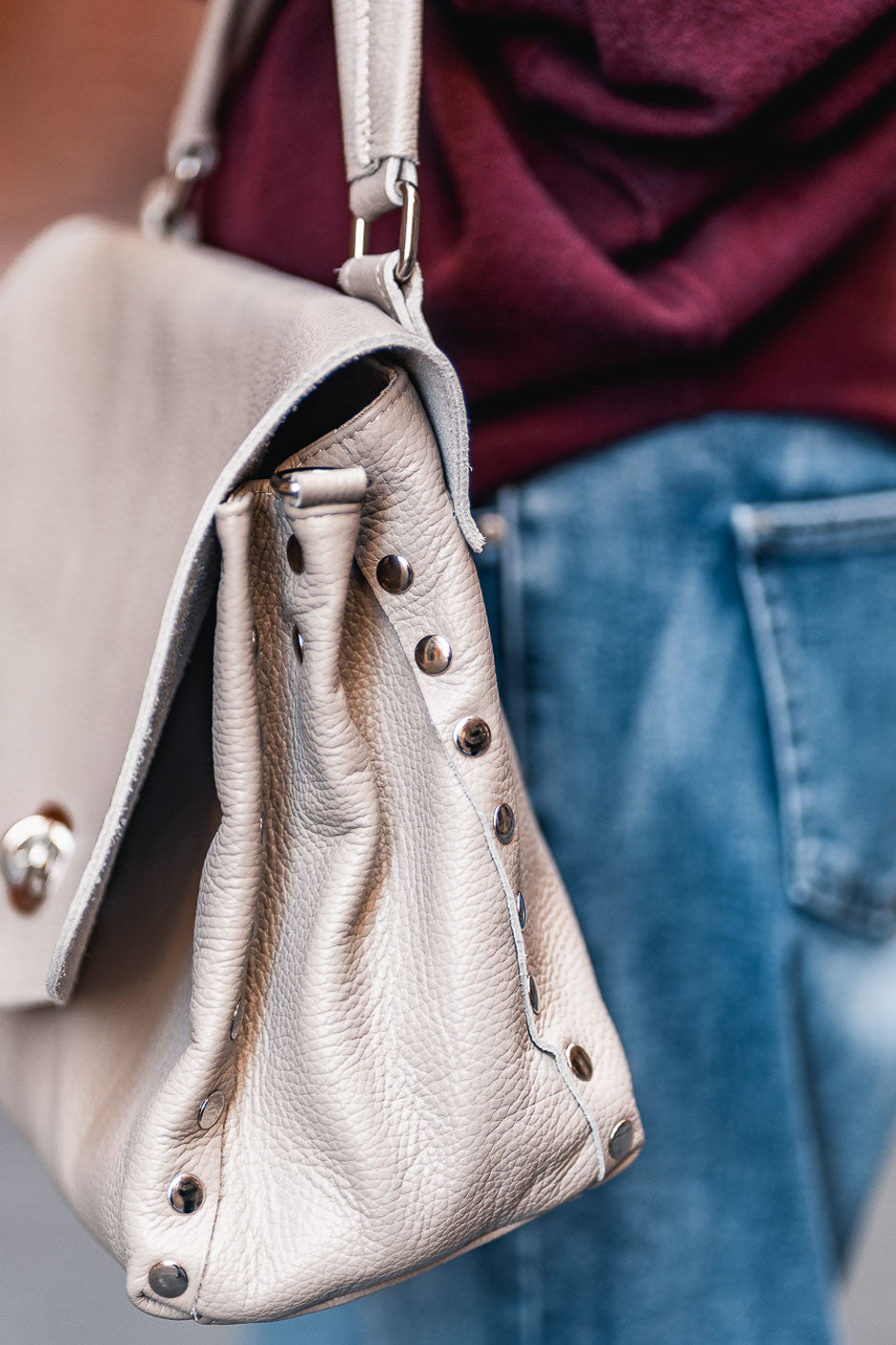 Sac Grungemama Lounya cuir beige