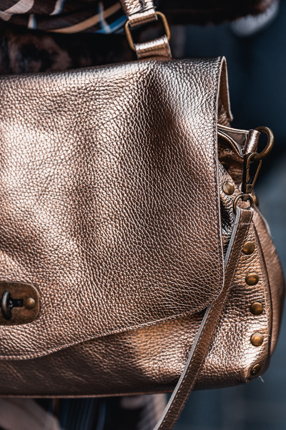 Sac Grungemama Lounya gold-100%CUIR