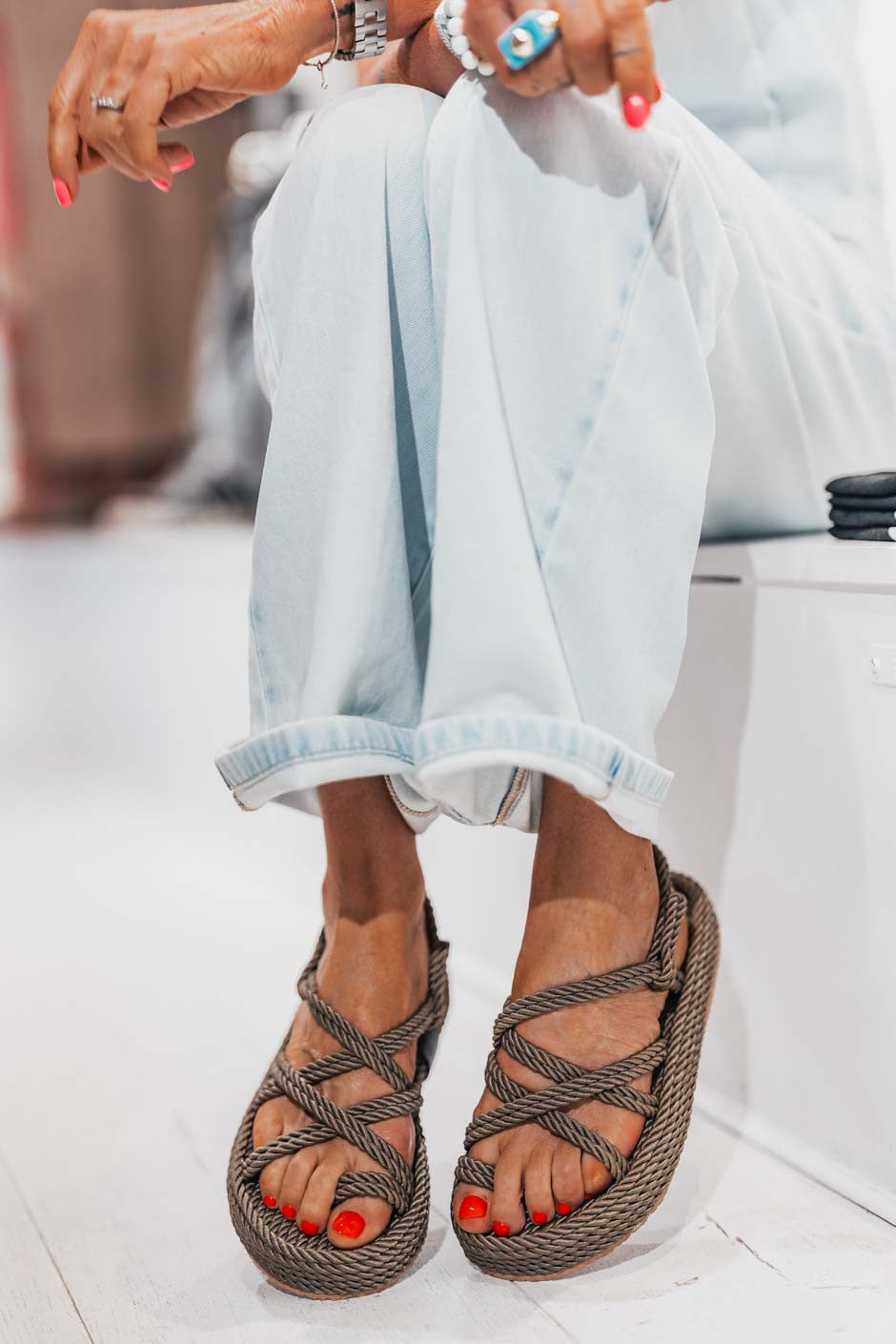 Sandales Grungemama Kalvy corde kaki