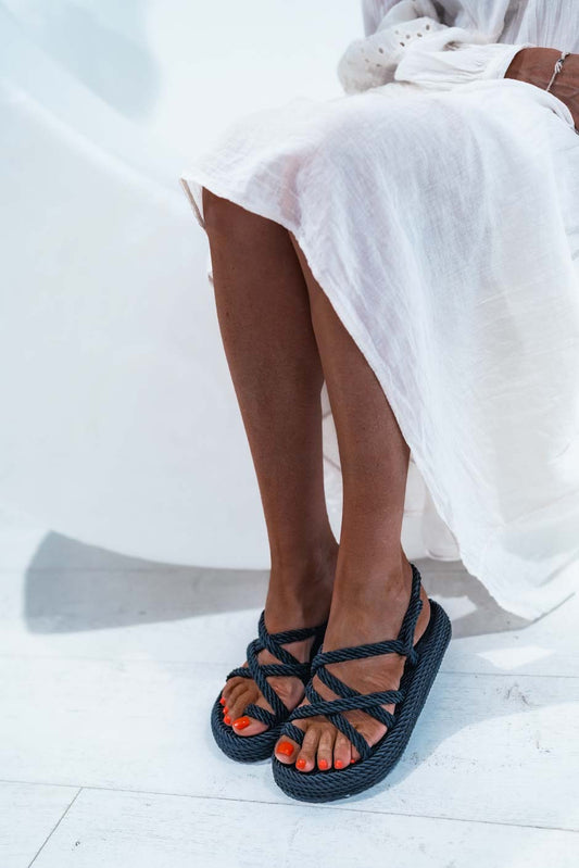 Sandales Grungemama Kalvy corde noir