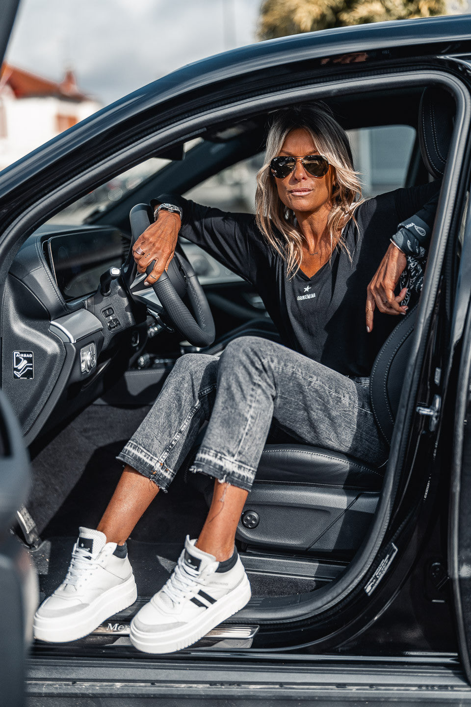 Sneakers Grungemama Natti blanc/noir