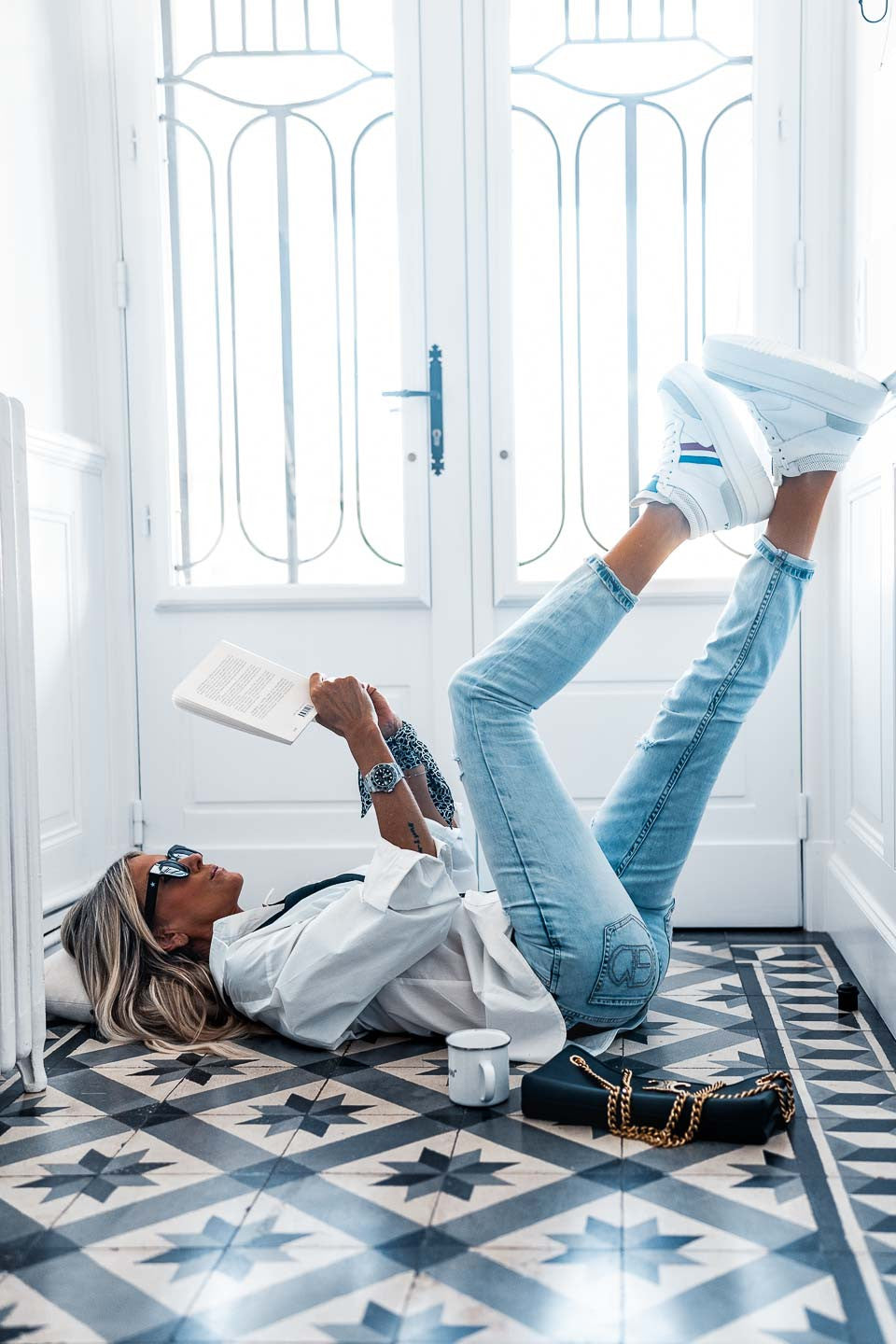 Sneakers Grungemama Natti bleu/rouge