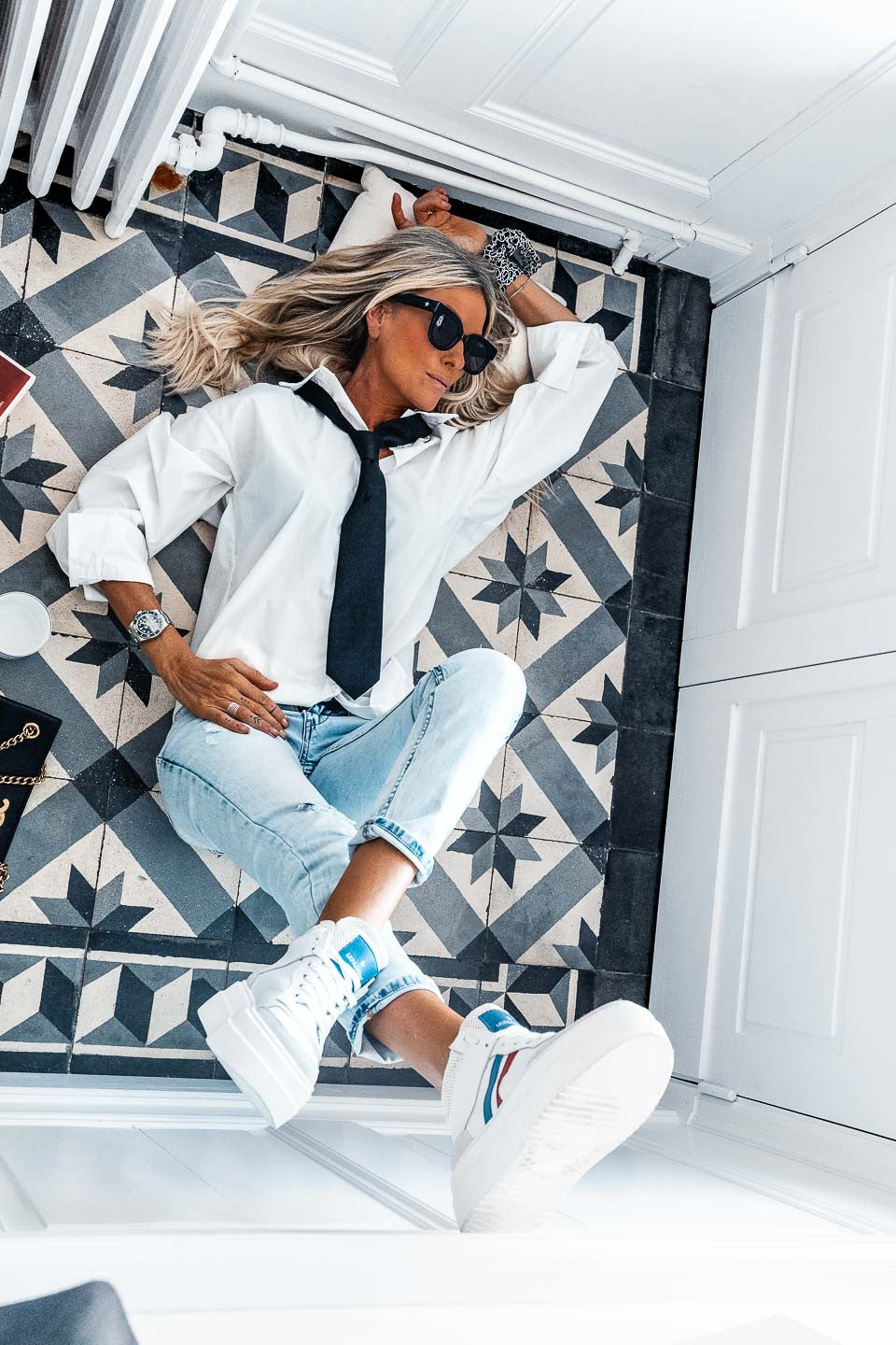 Sneakers Grungemama Natti bleu/rouge