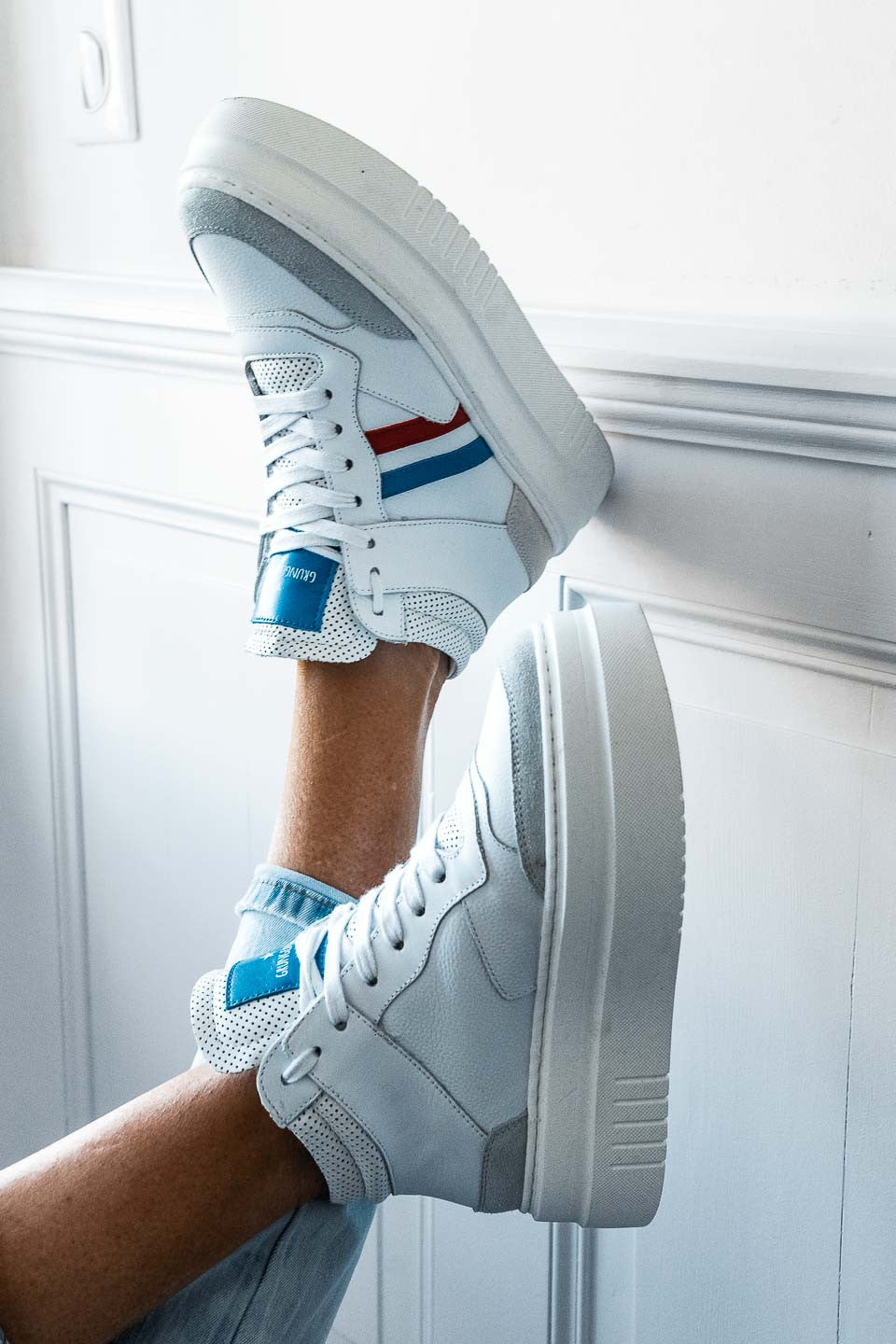 Sneakers Grungemama Natti bleu/rouge