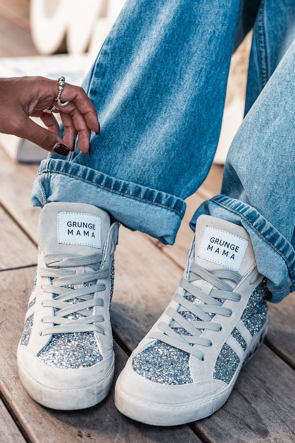 Sneakers Grungemama New Allglitter silver