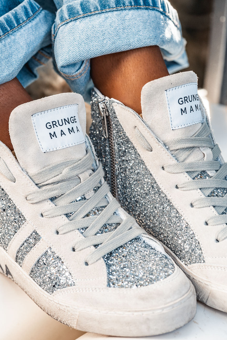 Sneakers Grungemama New Allglitter silver