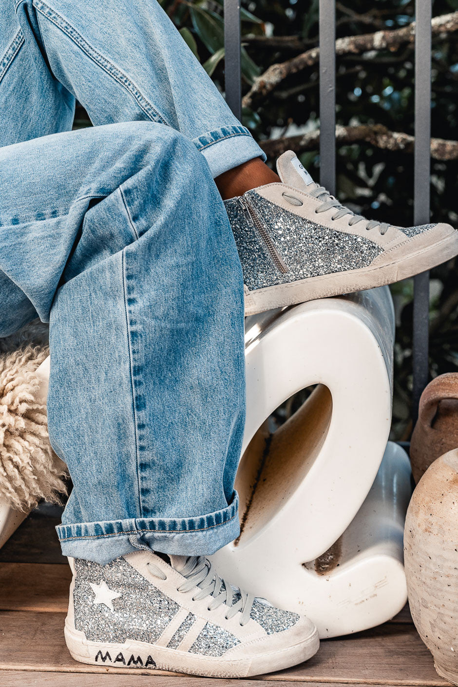 Sneakers Grungemama New Allglitter silver