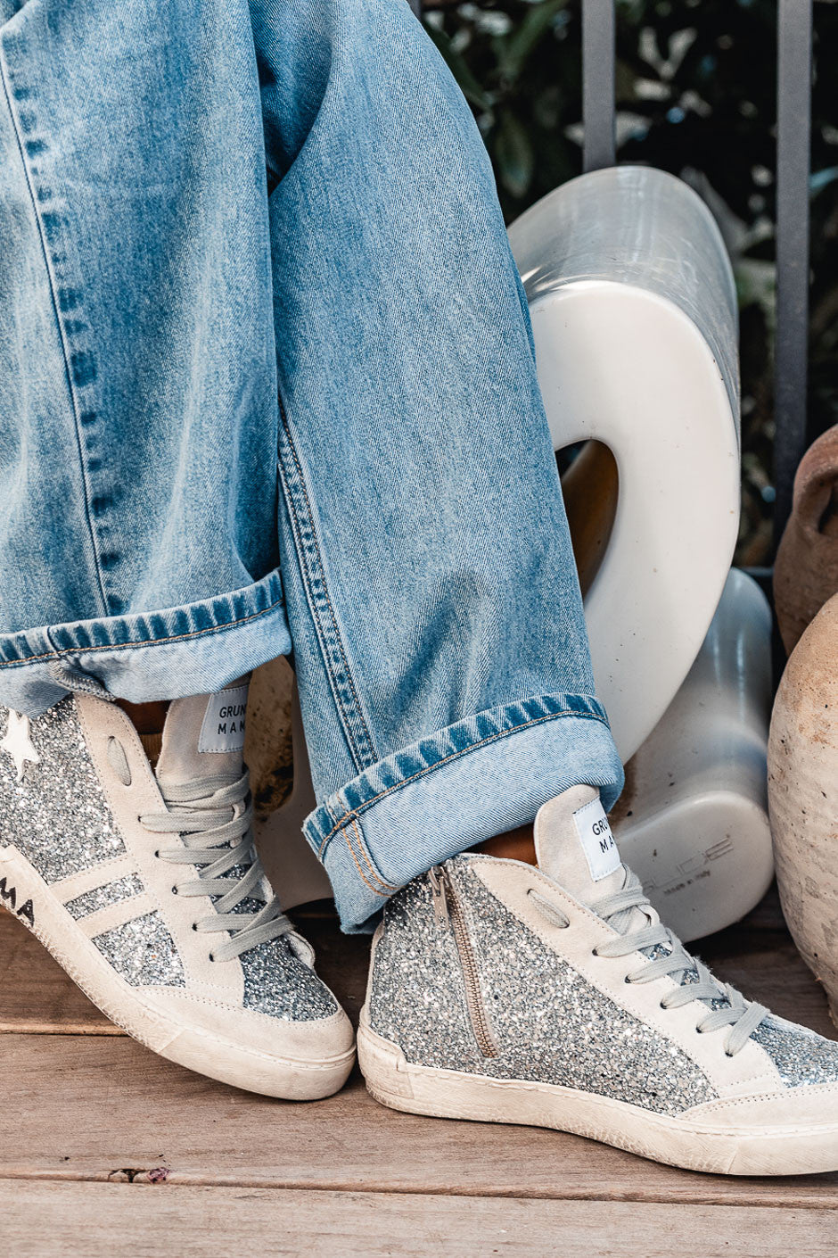 Sneakers Grungemama New Allglitter silver