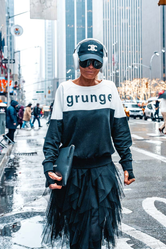 Sweat Grungemama Mama blanc noir