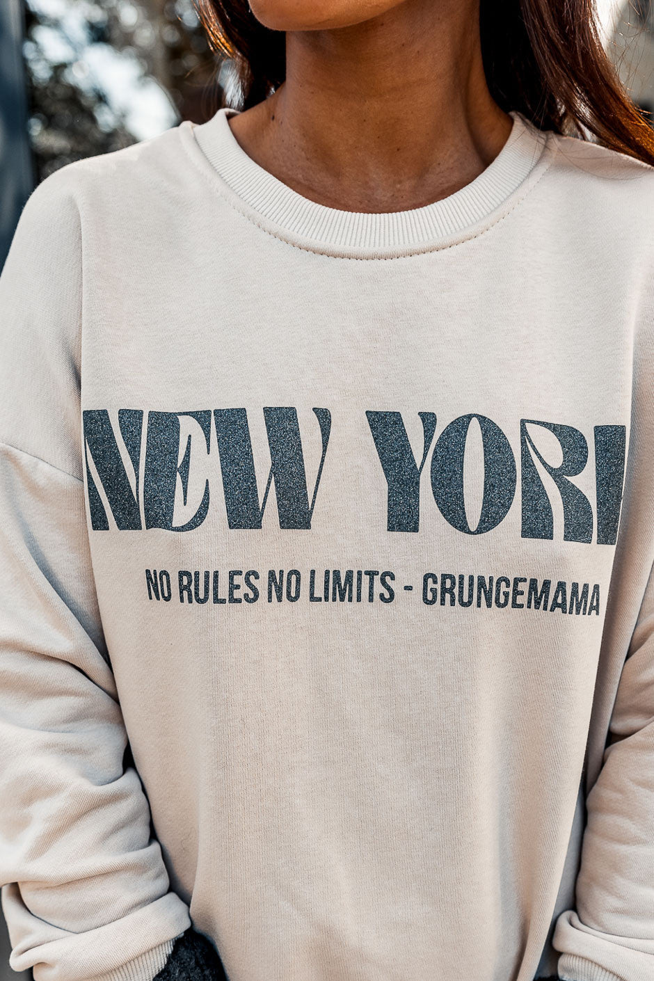Sweat Grungemama No Rules beige